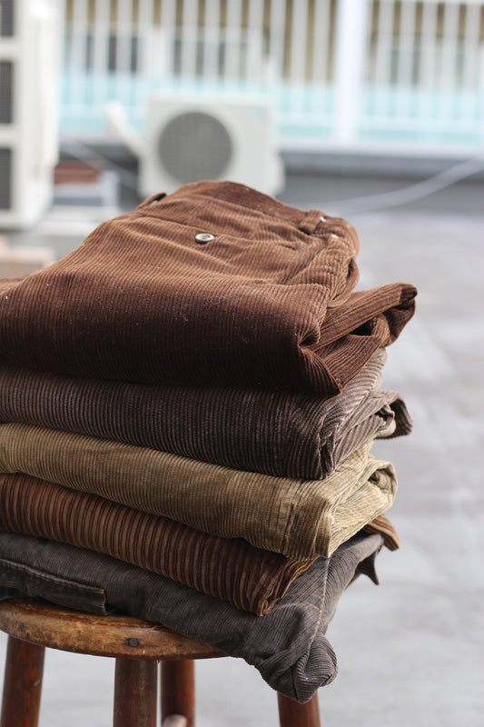 Men's Brown Corduroy Wide Leg Bottoms x4点