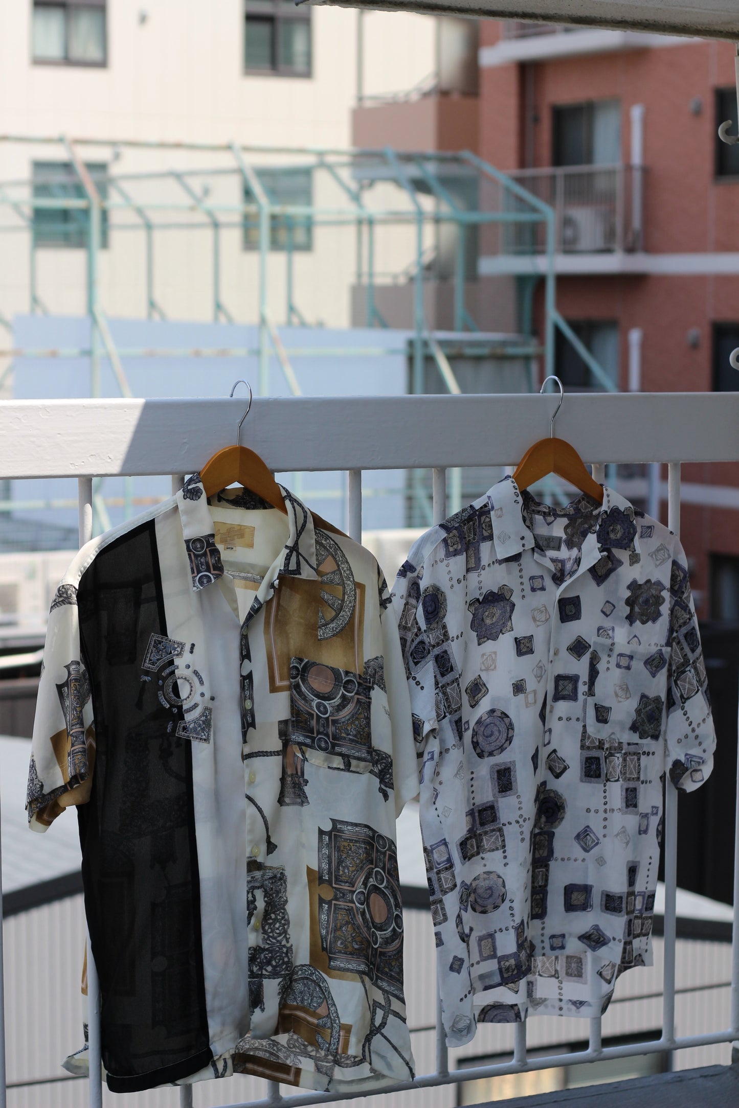 Men's White Design Open Collar Short Sleeve Shirt x14点