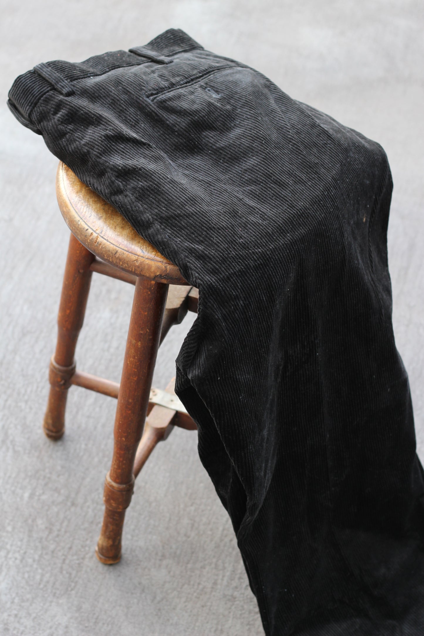 Men's Black Corduroy Wide Leg Bottoms x7点