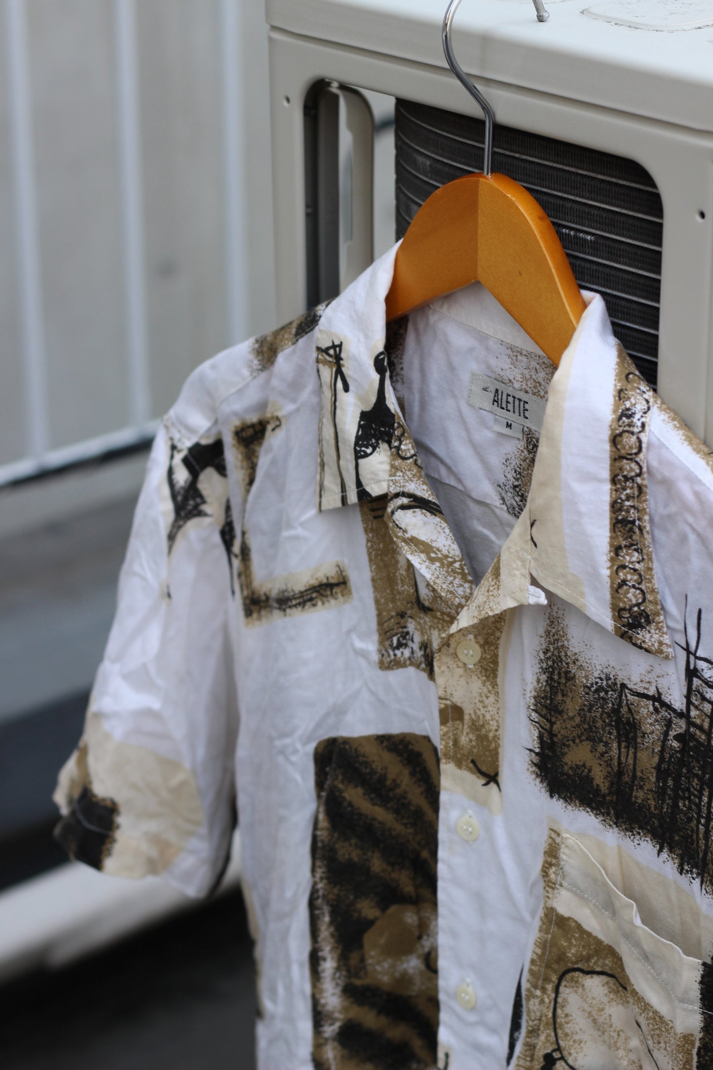 Men's White Design Open Collar Short Sleeve Shirt x14点