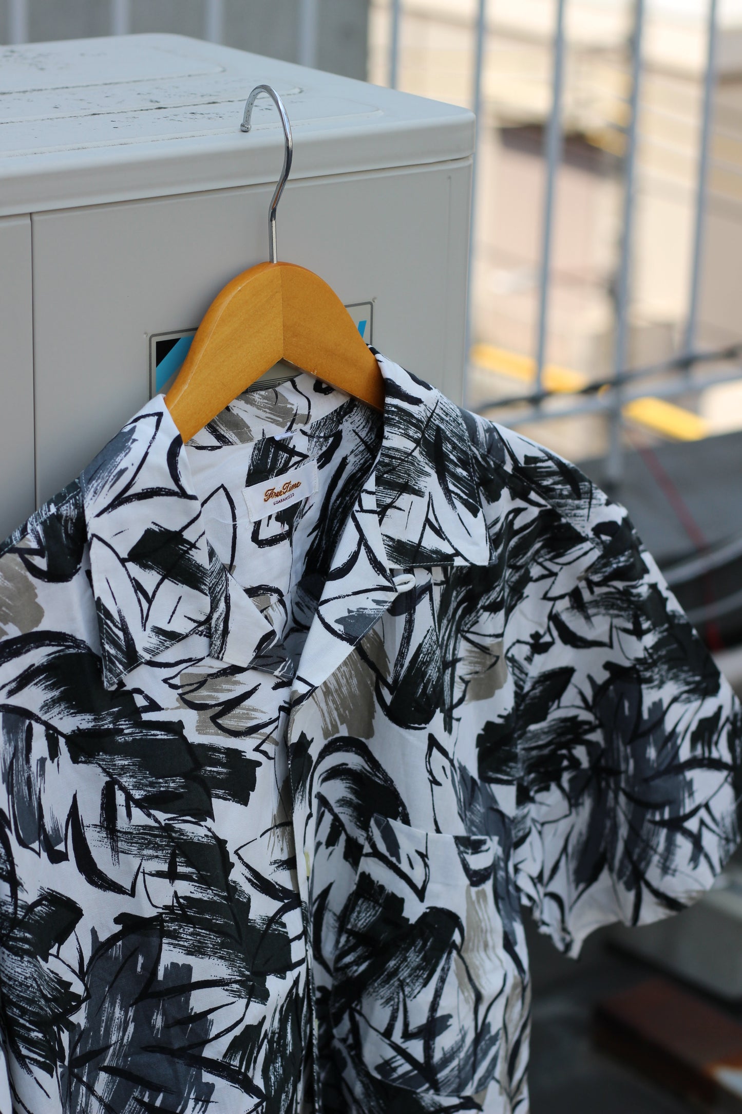 Men's White Design Open Collar Short Sleeve Shirt x14点