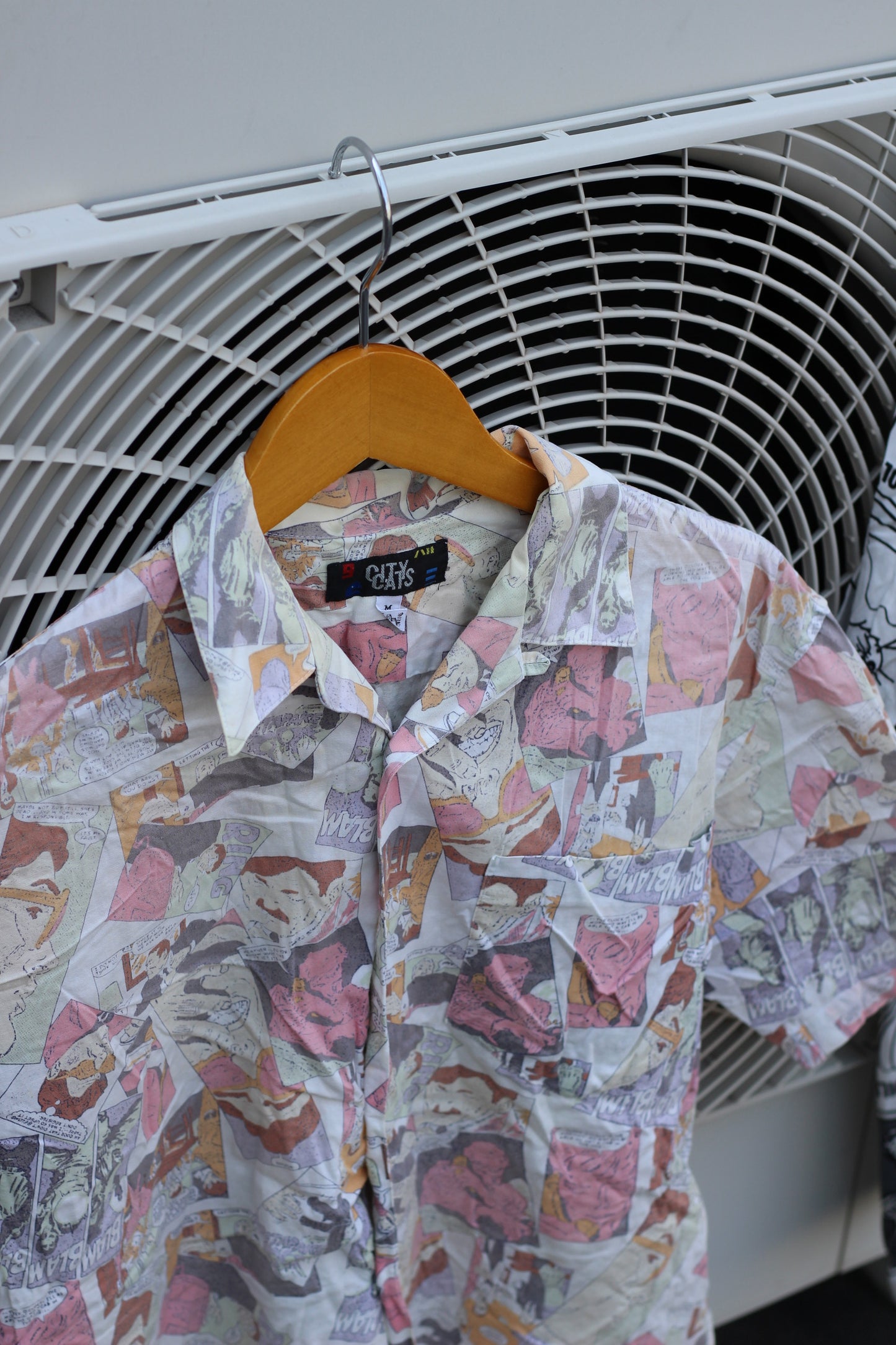 Men's White Design Open Collar Short Sleeve Shirt x14点