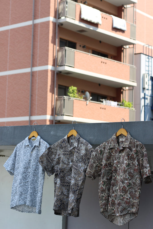 Men's Paisley Design Open Collar Short Sleeve Shirt x3点