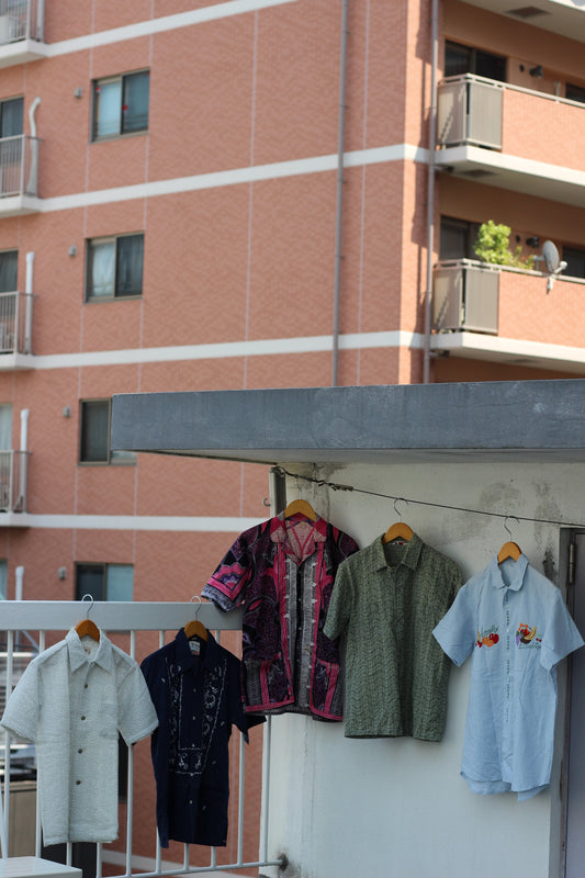 Men's Embroidery Design Open Collar Short Sleeve Shirt x5点