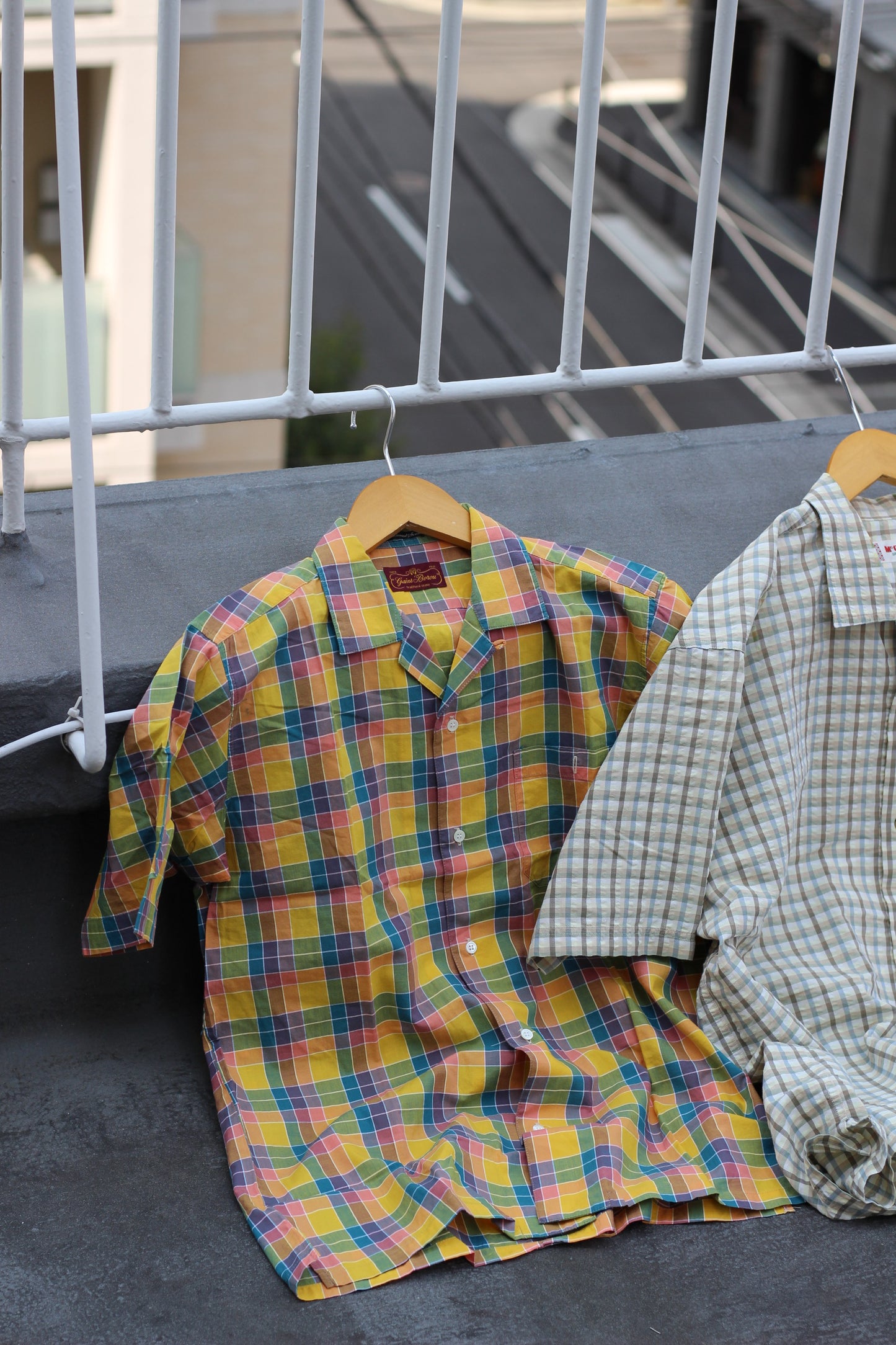 Men's Design Check Open Collar Short Sleeve Shirt x5点