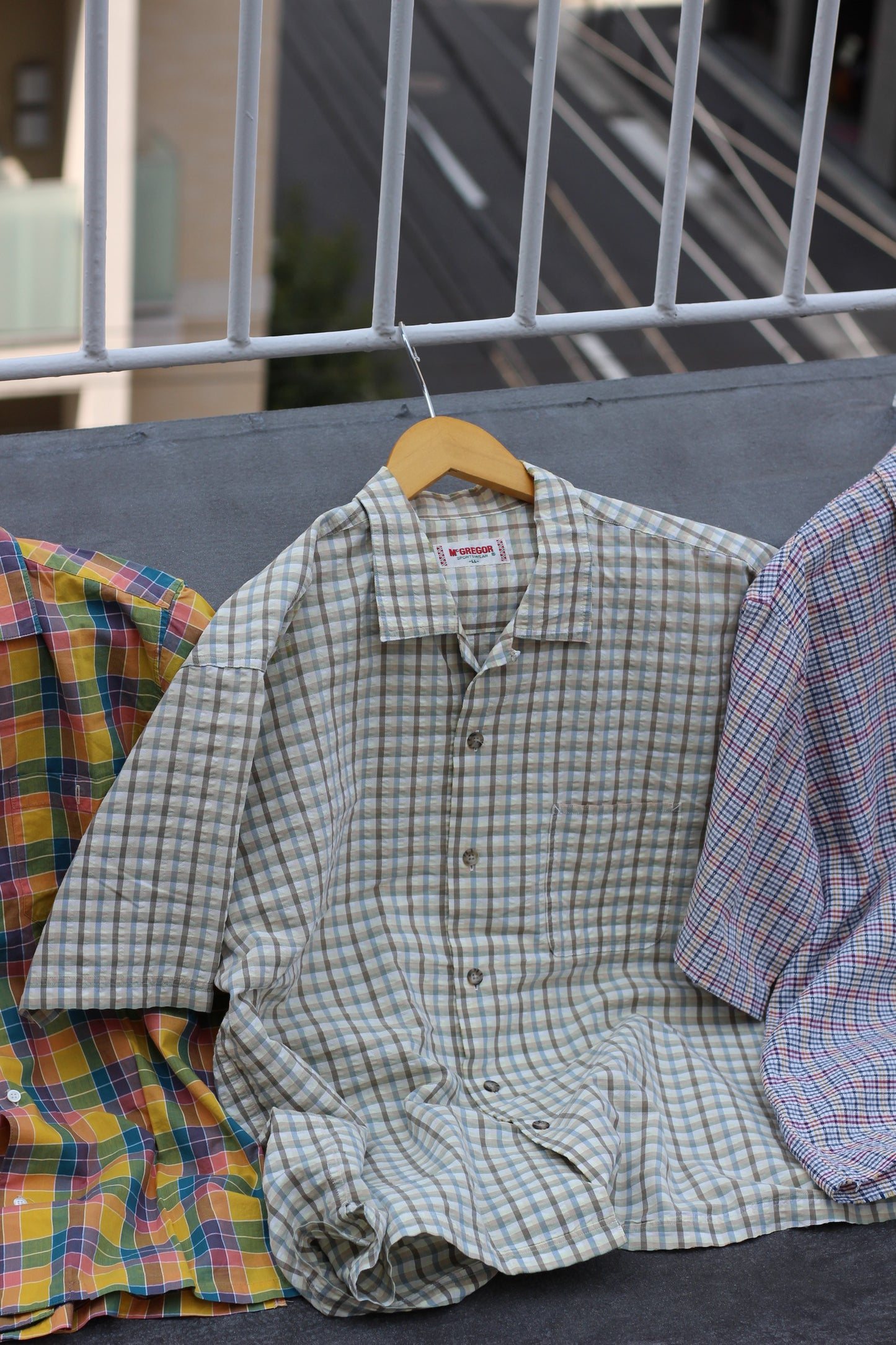 Men's Design Check Open Collar Short Sleeve Shirt x5点