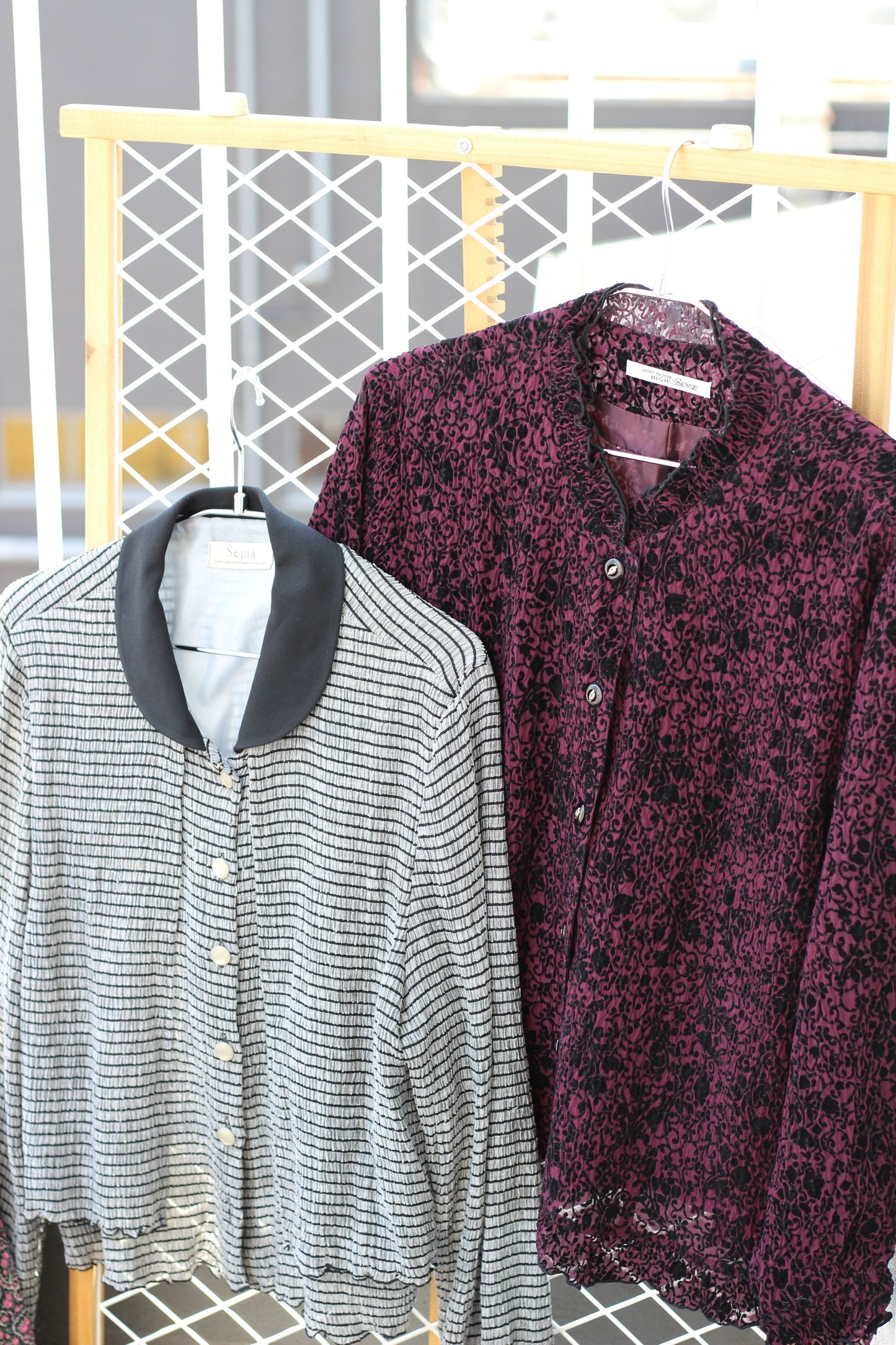 Vintage Shirring & jacquard Blouse Jacket x3点