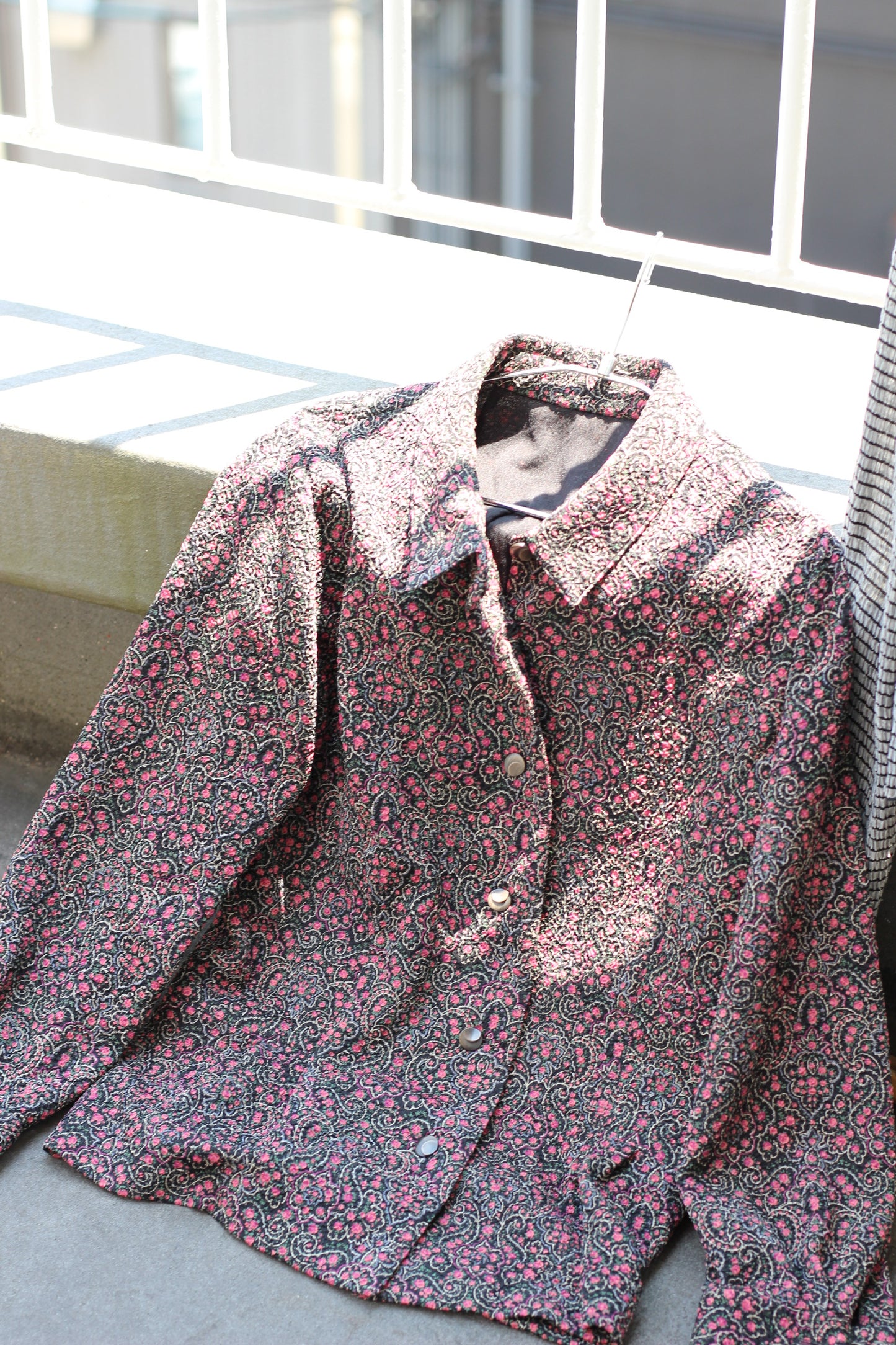 Vintage Shirring & jacquard Blouse Jacket x3点