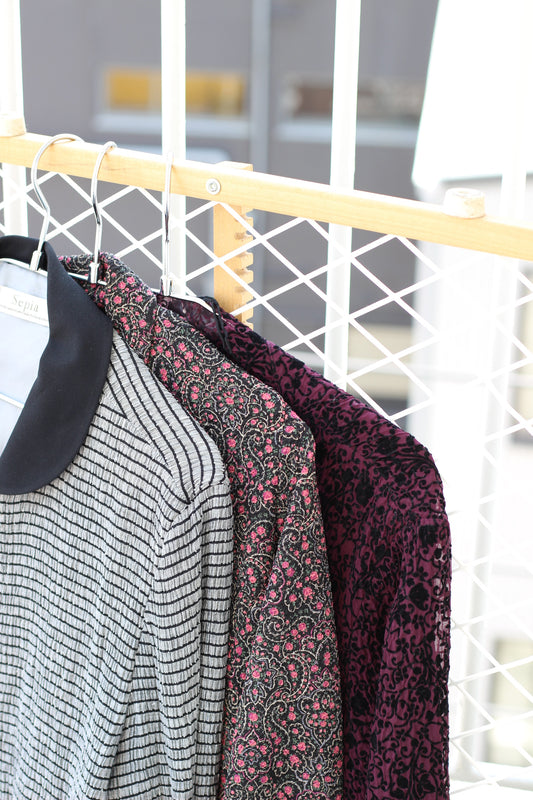 Vintage Shirring & jacquard Blouse Jacket x3点