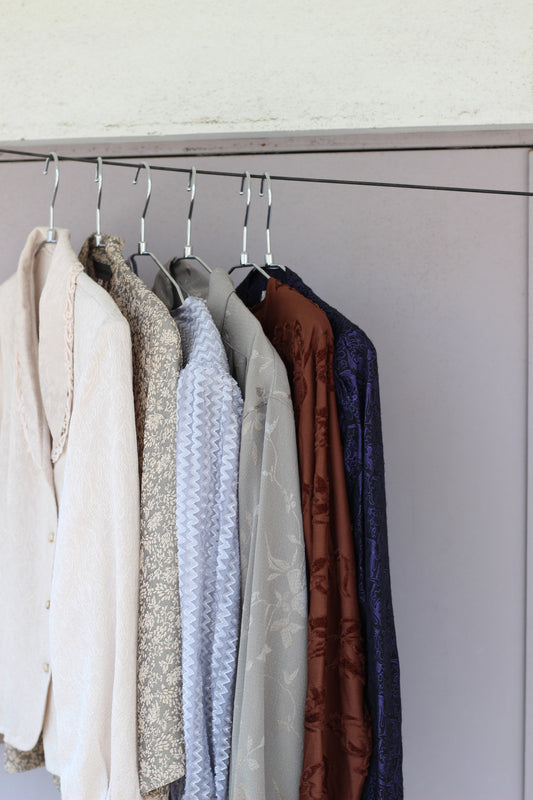 Vintage Jacquard Long Sleeve Blouse x6点