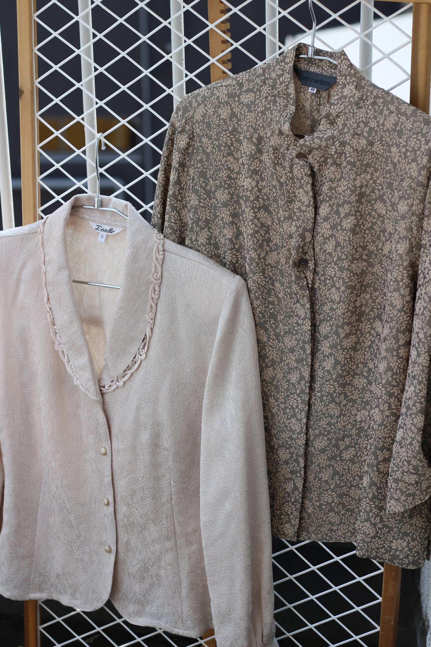 Vintage Jacquard Long Sleeve Blouse x6点