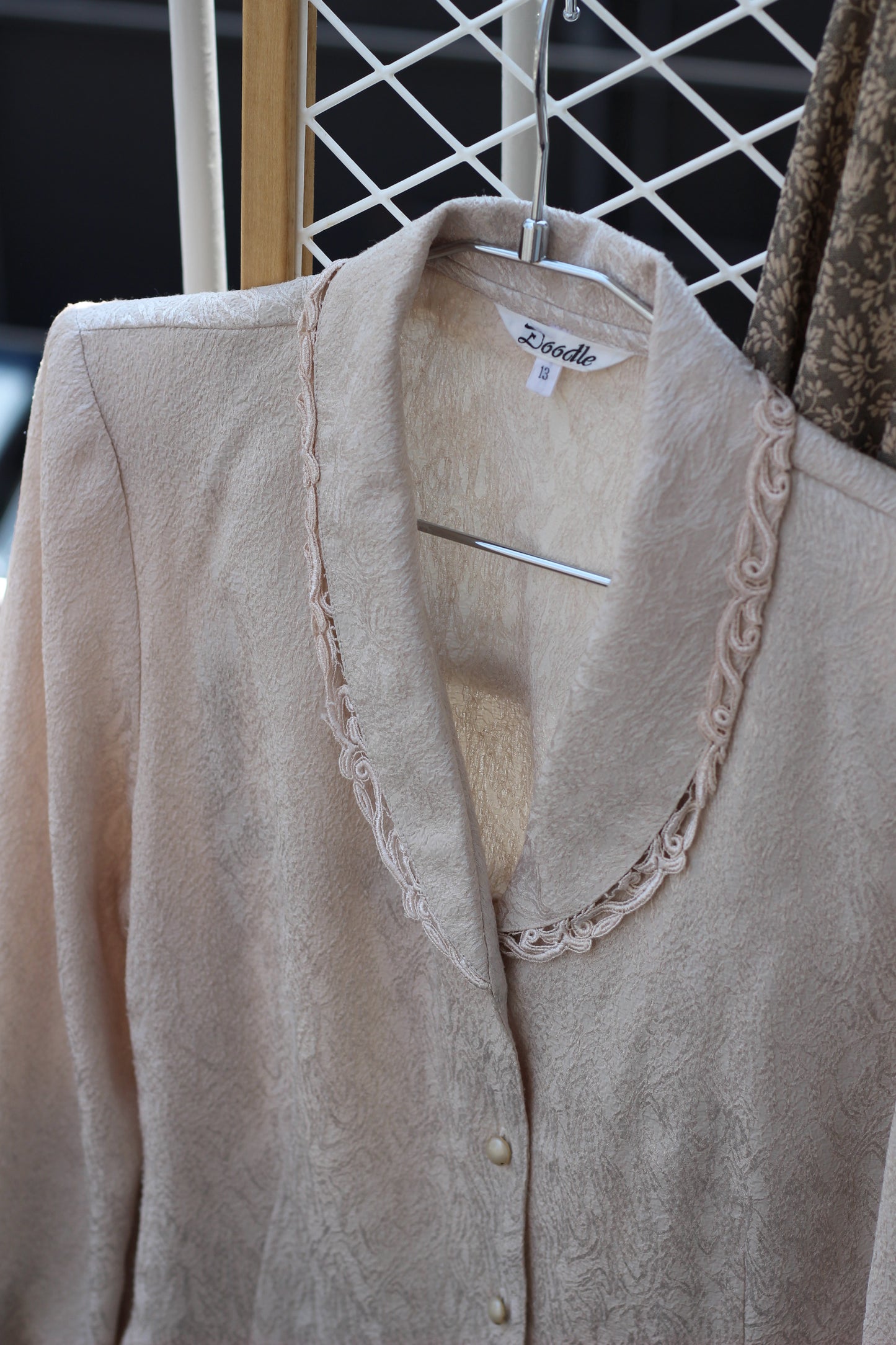 Vintage Jacquard Long Sleeve Blouse x6点