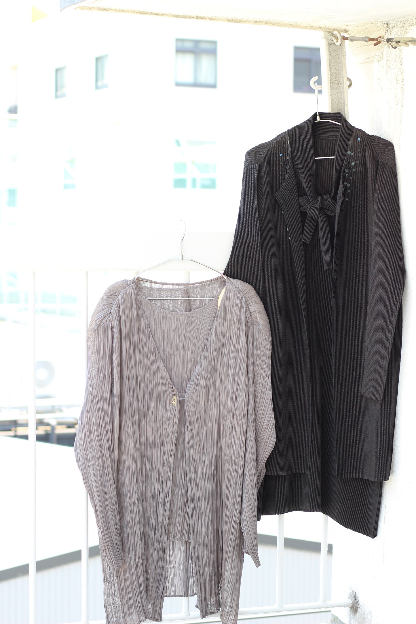 Vintage Pleats Long Sleeve One-Piece x7点