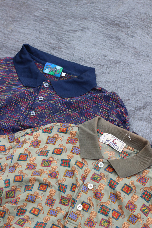 Men's Made In Italy Vintage Design Short Sleeve Polo Shirt x2点