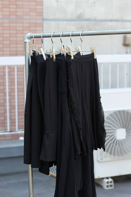 Import Vintage Black skirt x6点