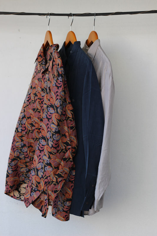Men's silk shirt x3点