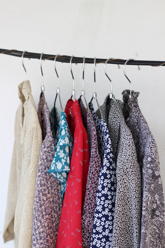 Vintage Small Flower Short Sleeve Blouse x8点