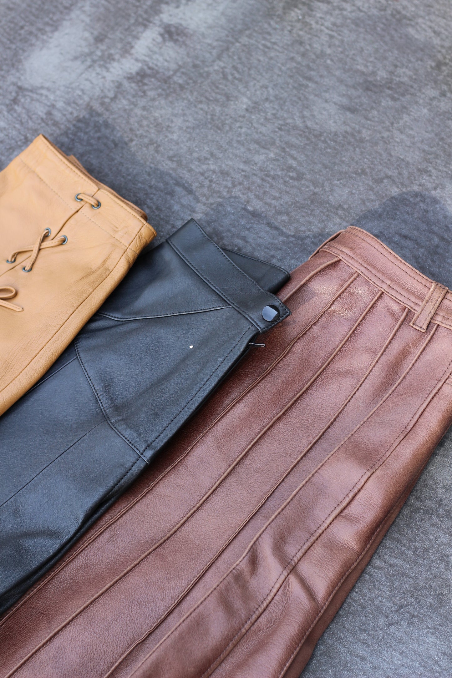 Vintage leather skirt x3点