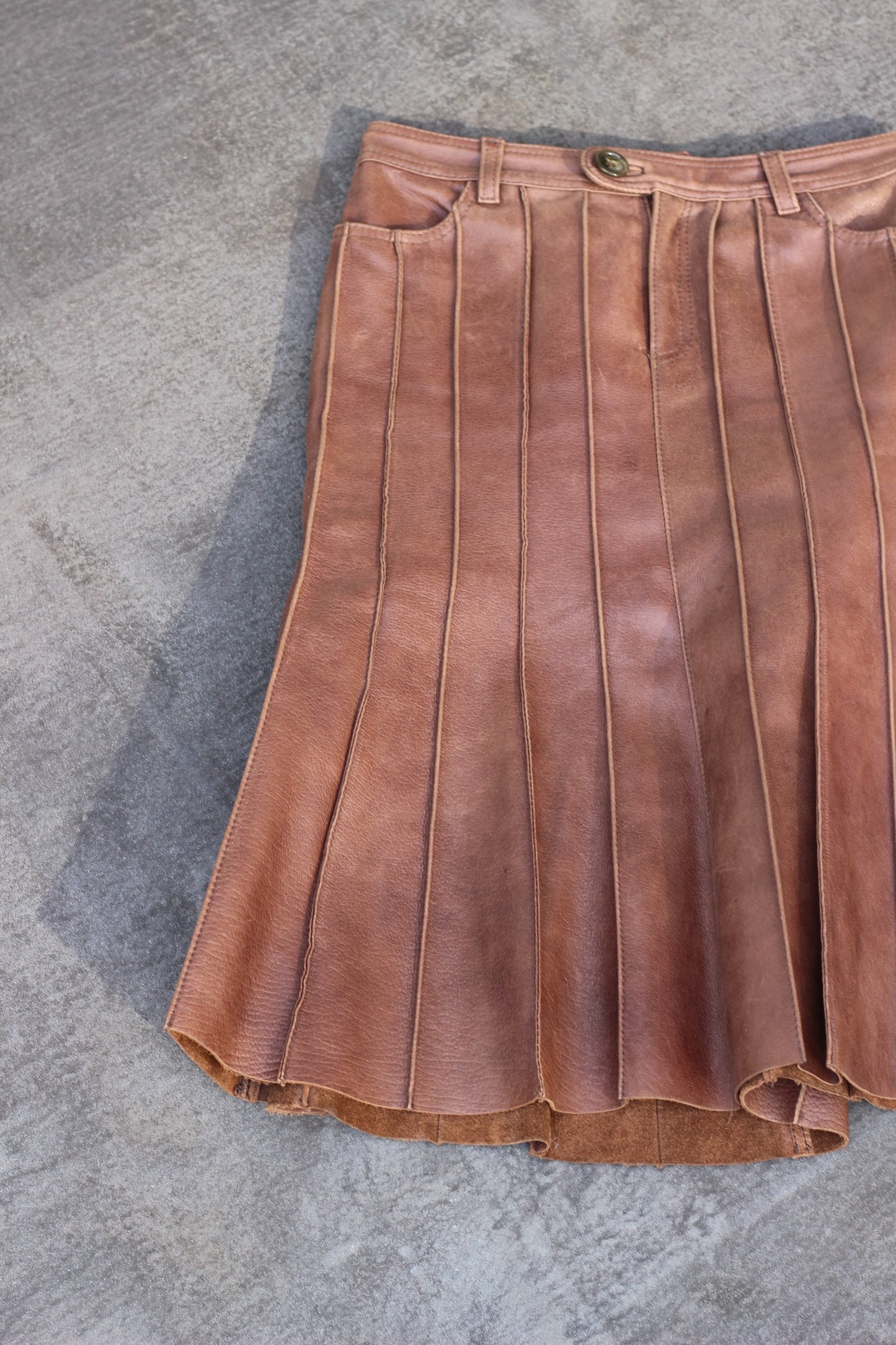 Vintage leather skirt x3点