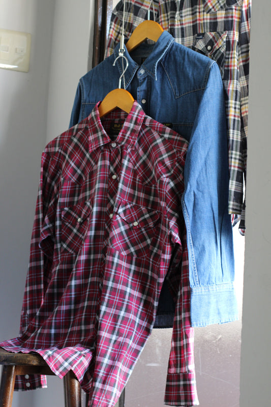 Men's Western Long Sleeve Shirt x4点