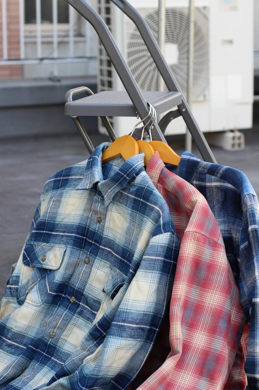 Men's Ombre Check Long Sleeve Shirt x3点