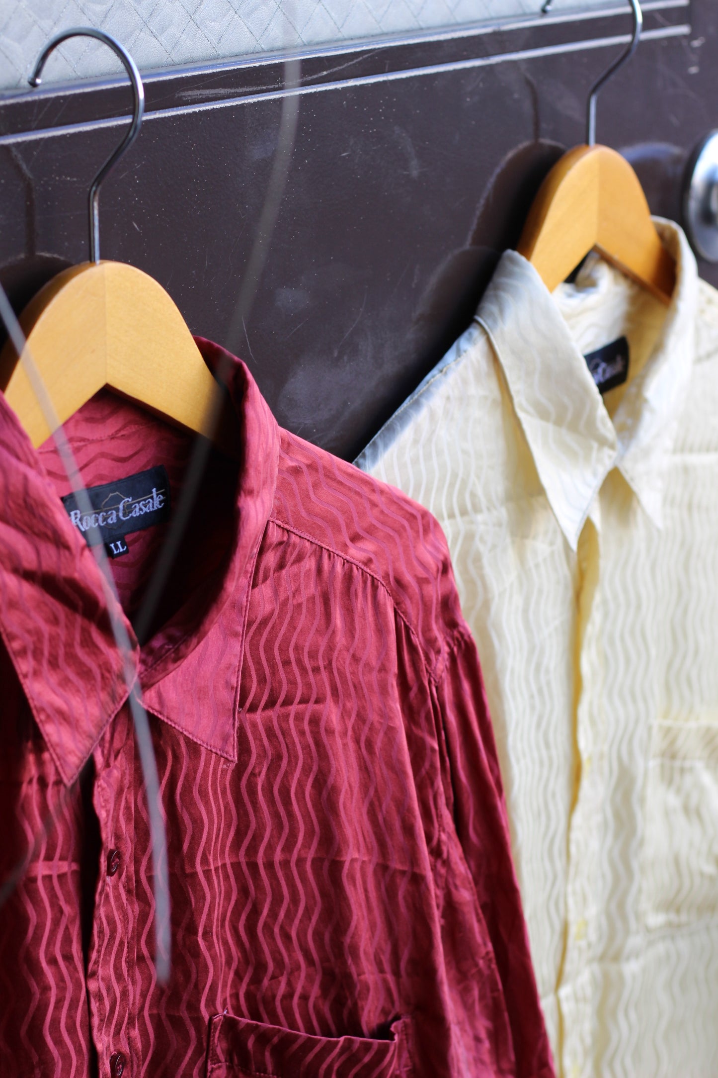 Men's 100% Silk Wave Design Long Sleeve Shirt x2点