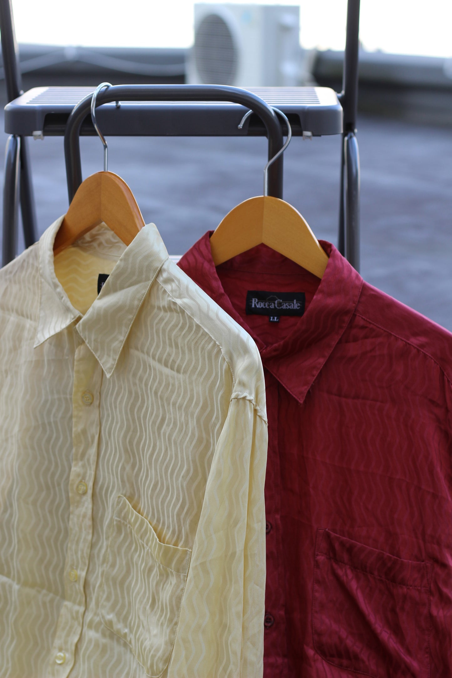 Men's 100% Silk Wave Design Long Sleeve Shirt x2点