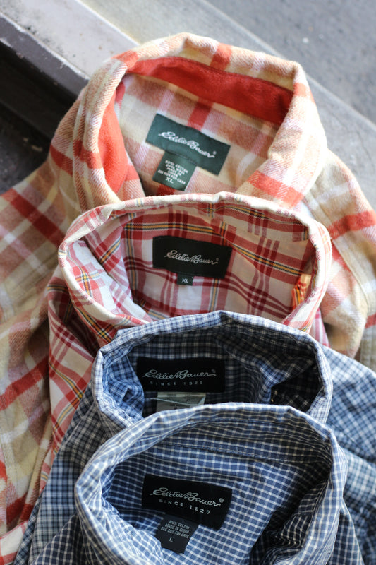 Men's Eddie Bauer Oversize Check Long Sleeve Shirt x5点