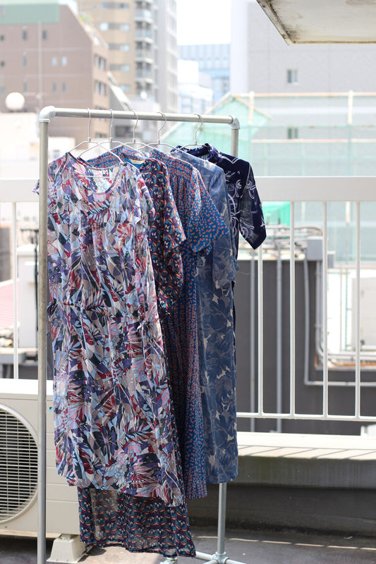 Vintage Blue Design Short Sleeve One-Piece x10点