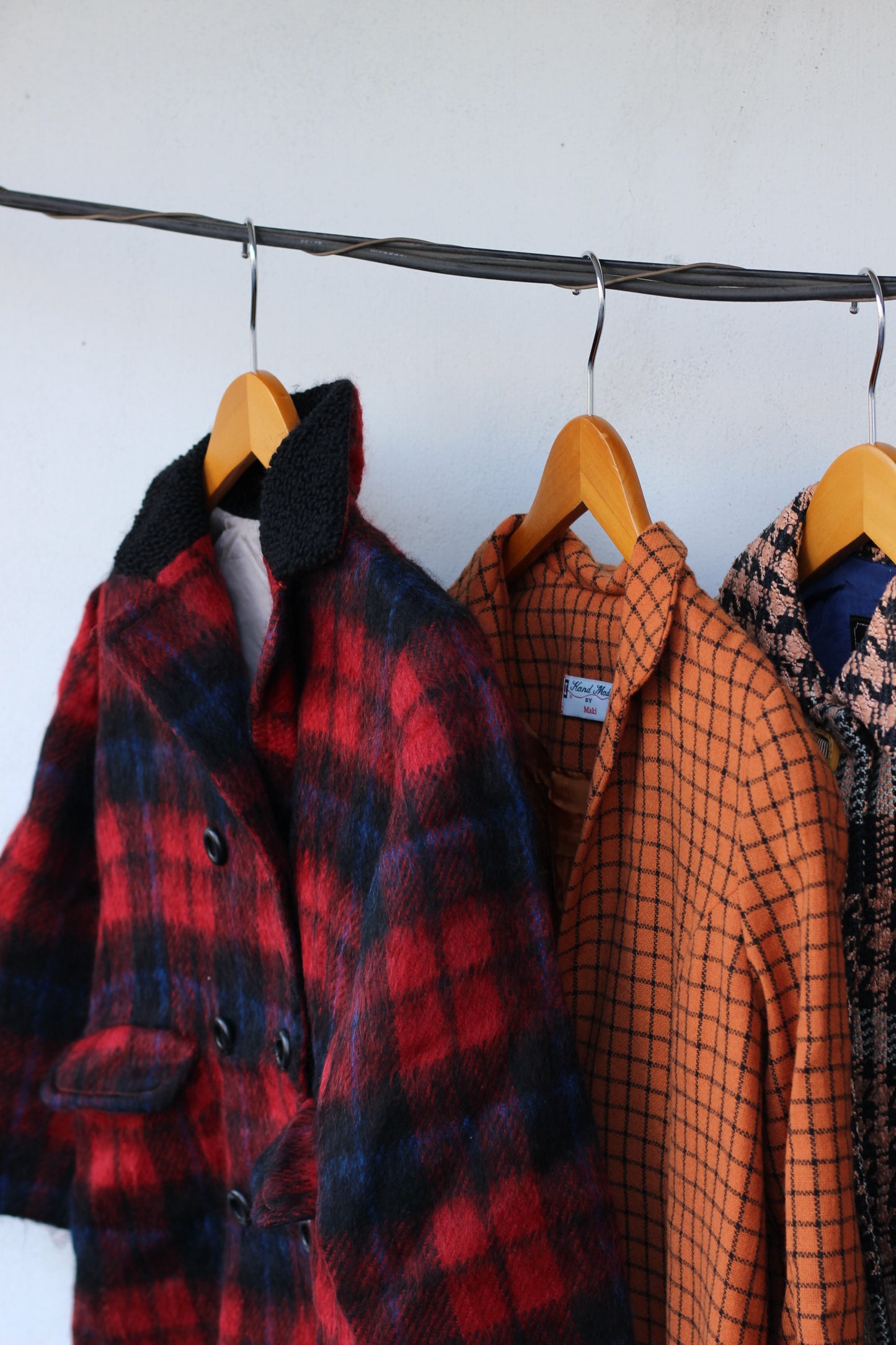 Ladies vintage check coat x4点
