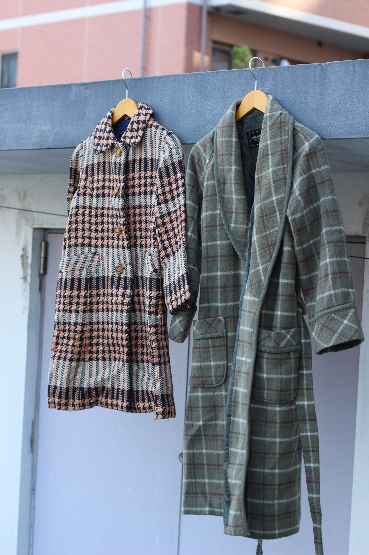 Ladies vintage check coat x4点
