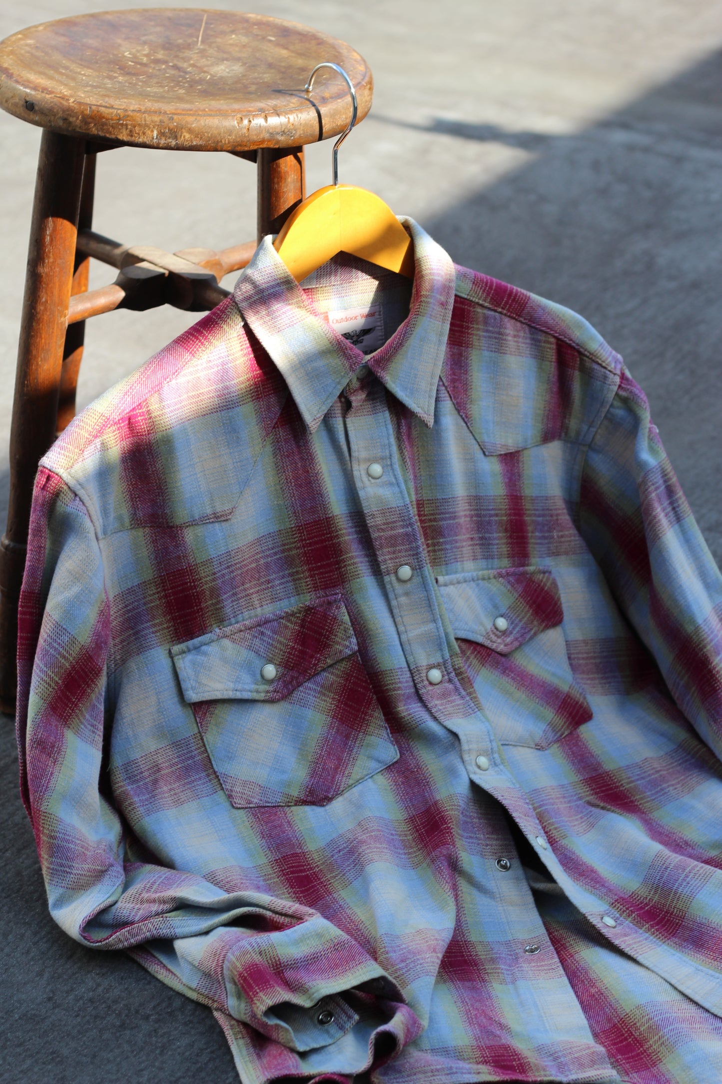 Men's Ombre Check Flannel Shirt x2点