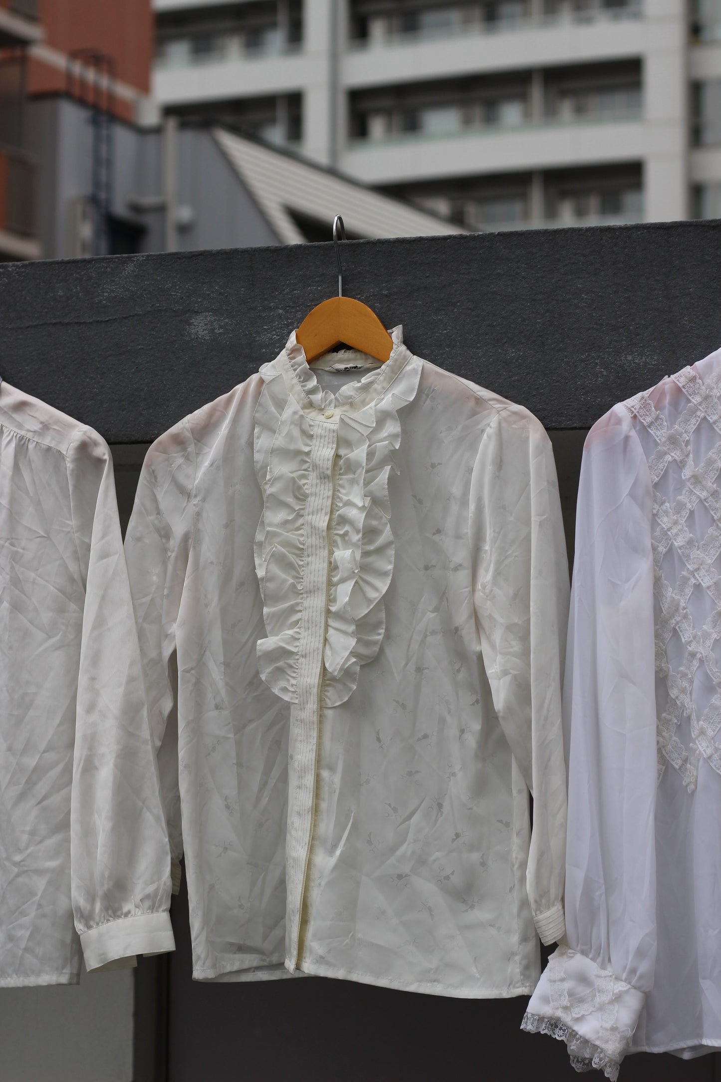 Women's Vintage Design Ruffle White Blouse x10点