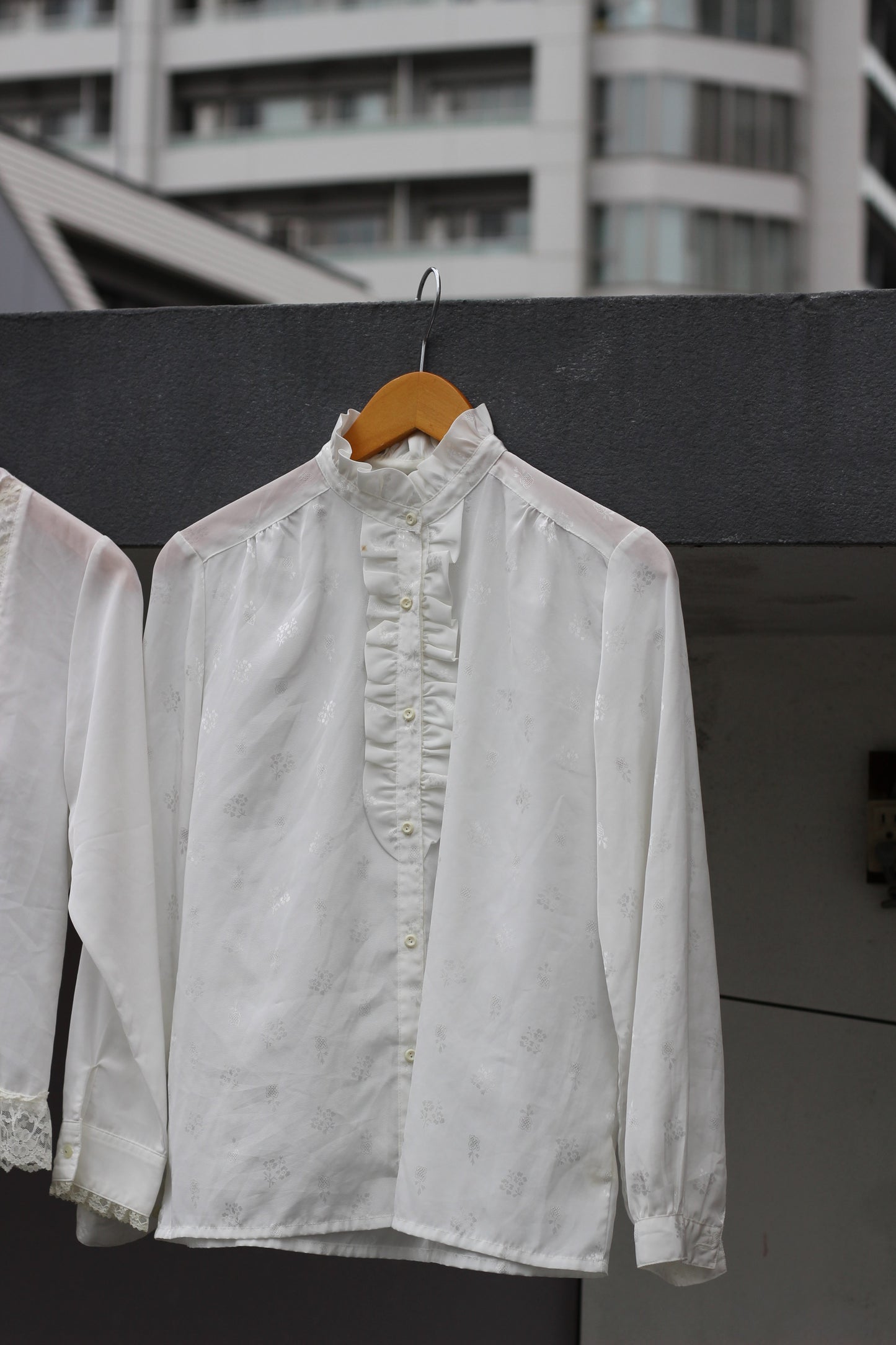 Women's Vintage Design Ruffle White Blouse x10点