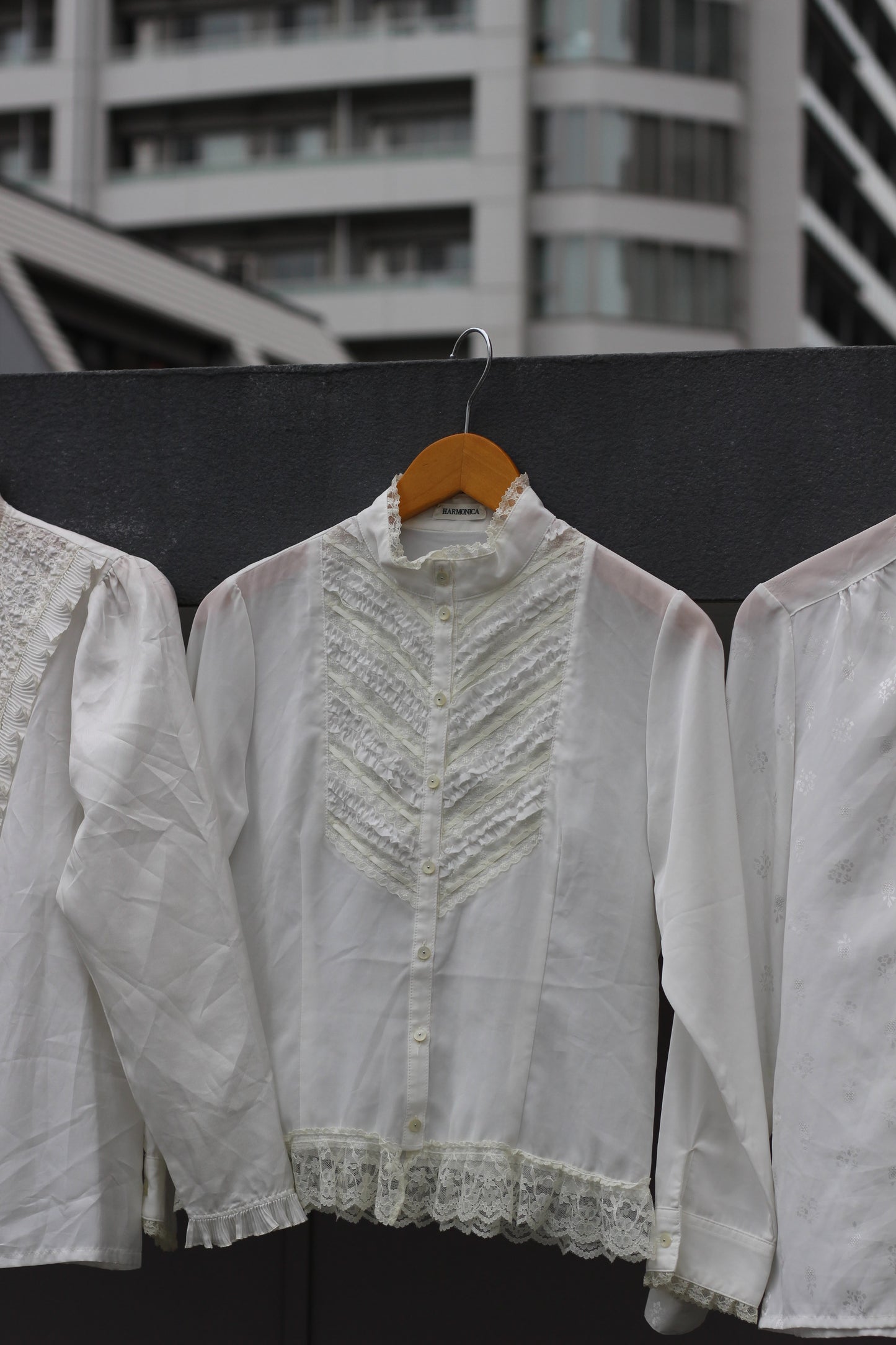 Women's Vintage Design Ruffle White Blouse x10点
