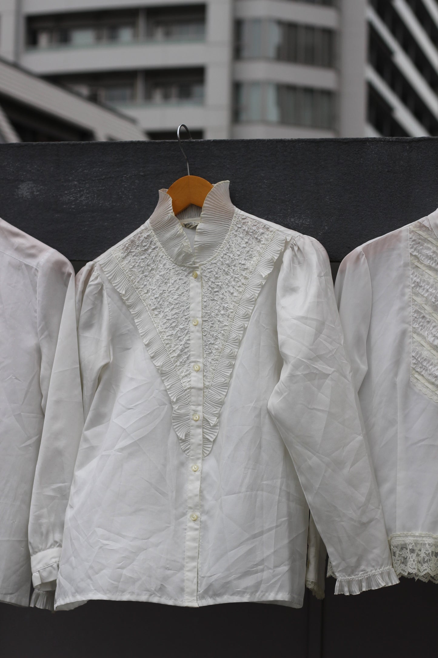 Women's Vintage Design Ruffle White Blouse x10点