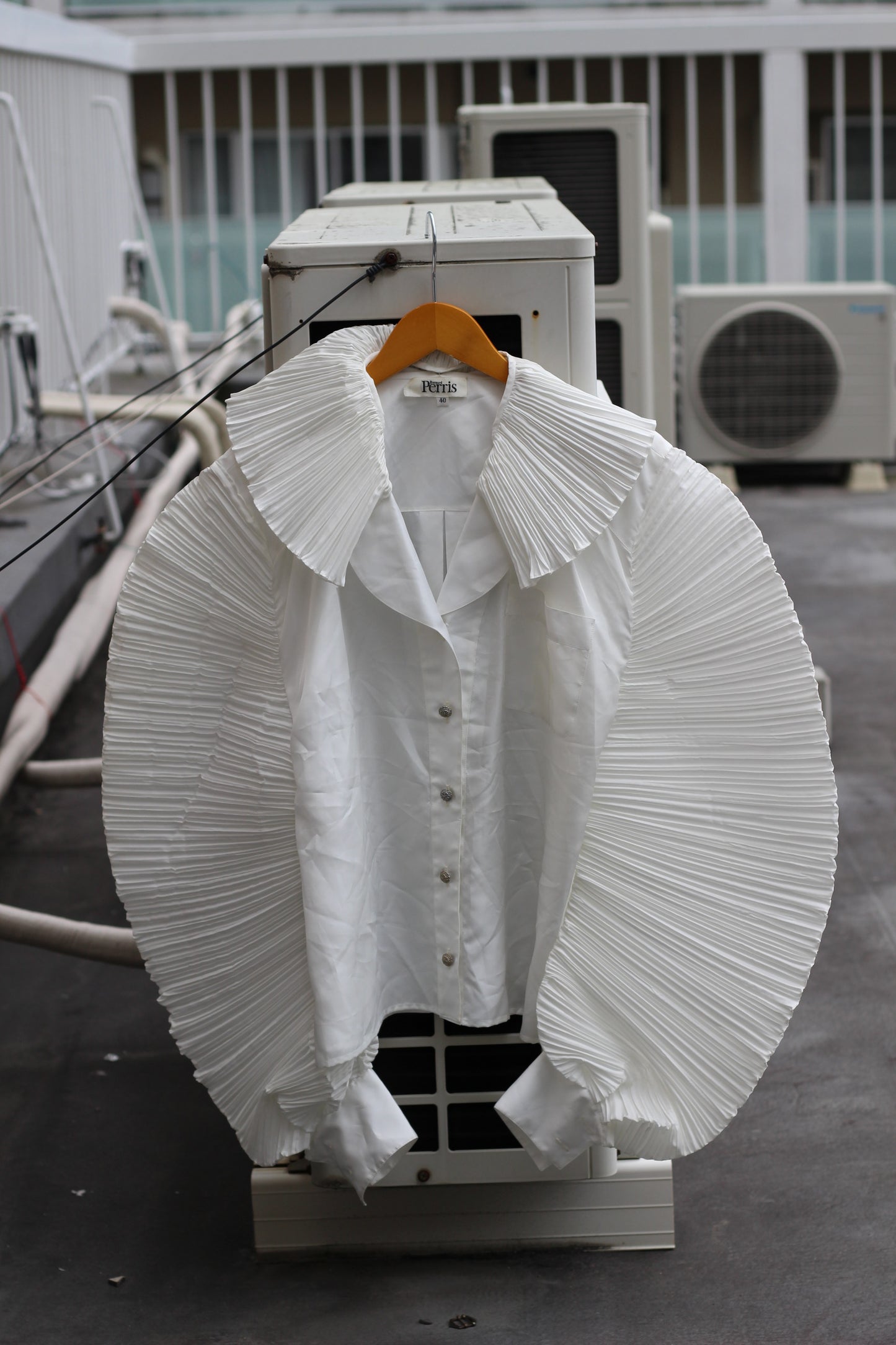 Women's Vintage Design Ruffle White Blouse x10点