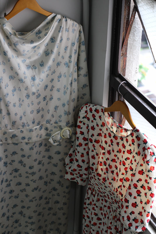 Vintage Flower Long Sleeve One-piece x2点