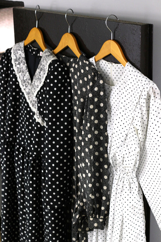 Vintage Dot Long Sleeve One-piece x4点