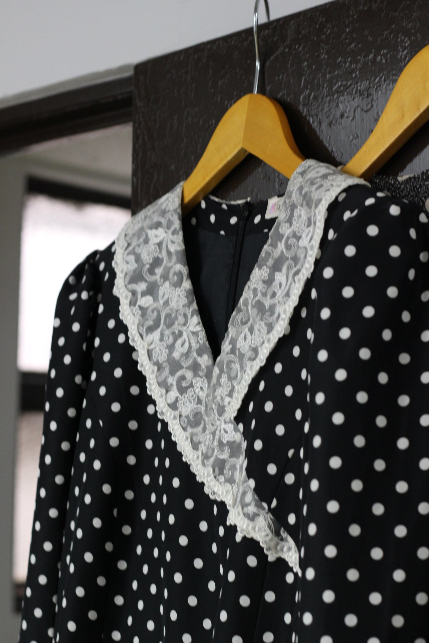 Vintage Dot Long Sleeve One-piece x4点