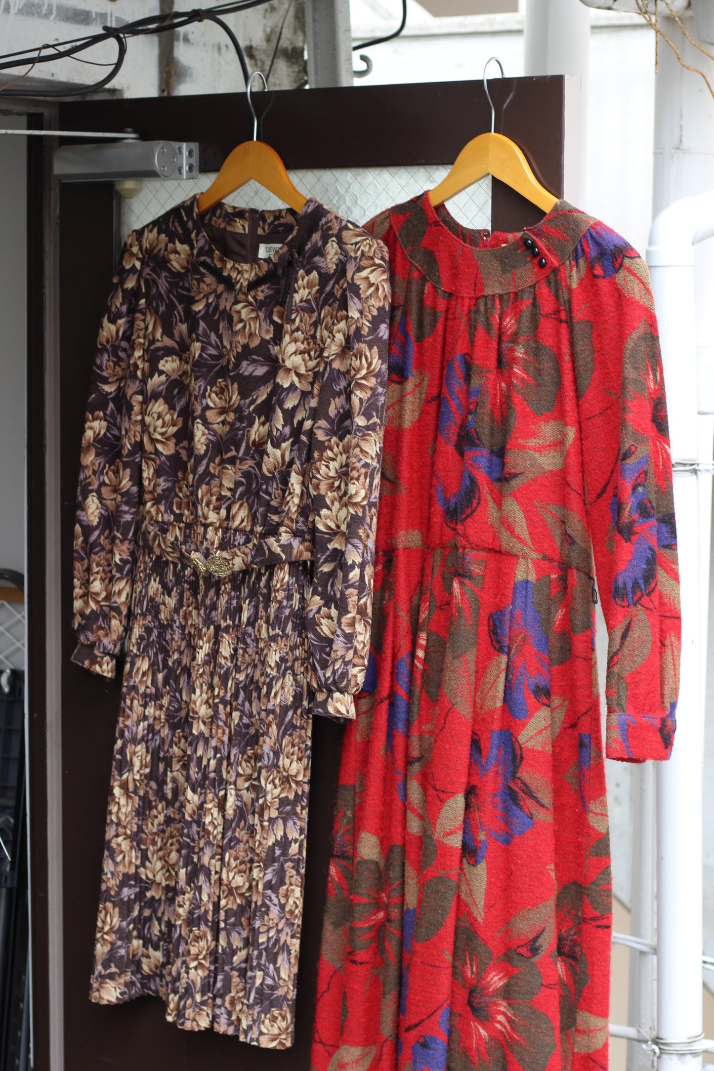 Vintage Flower Wool One-piece x2点