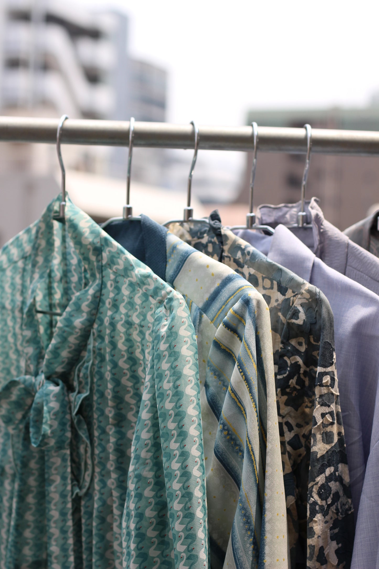 Vintage Light Blue Design Long Sleeve Blouse x9点