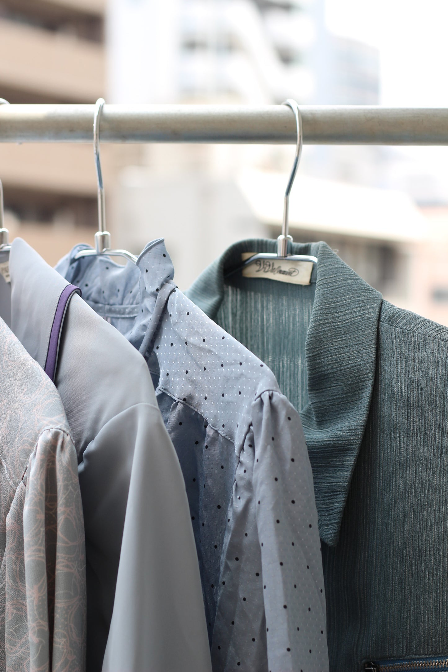 Vintage Light Blue Design Long Sleeve Blouse x9点