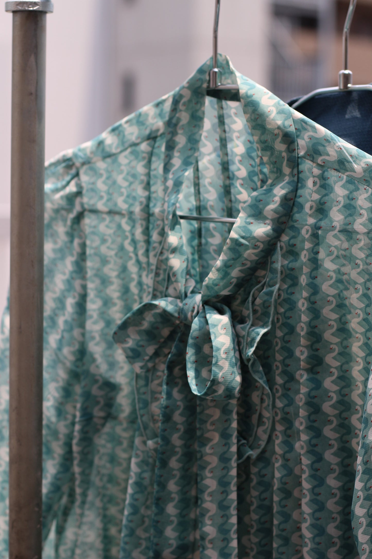 Vintage Light Blue Design Long Sleeve Blouse x9点