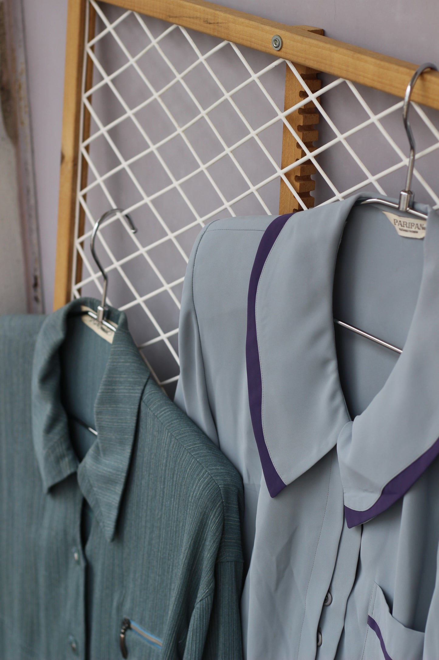 Vintage Light Blue Design Long Sleeve Blouse x9点