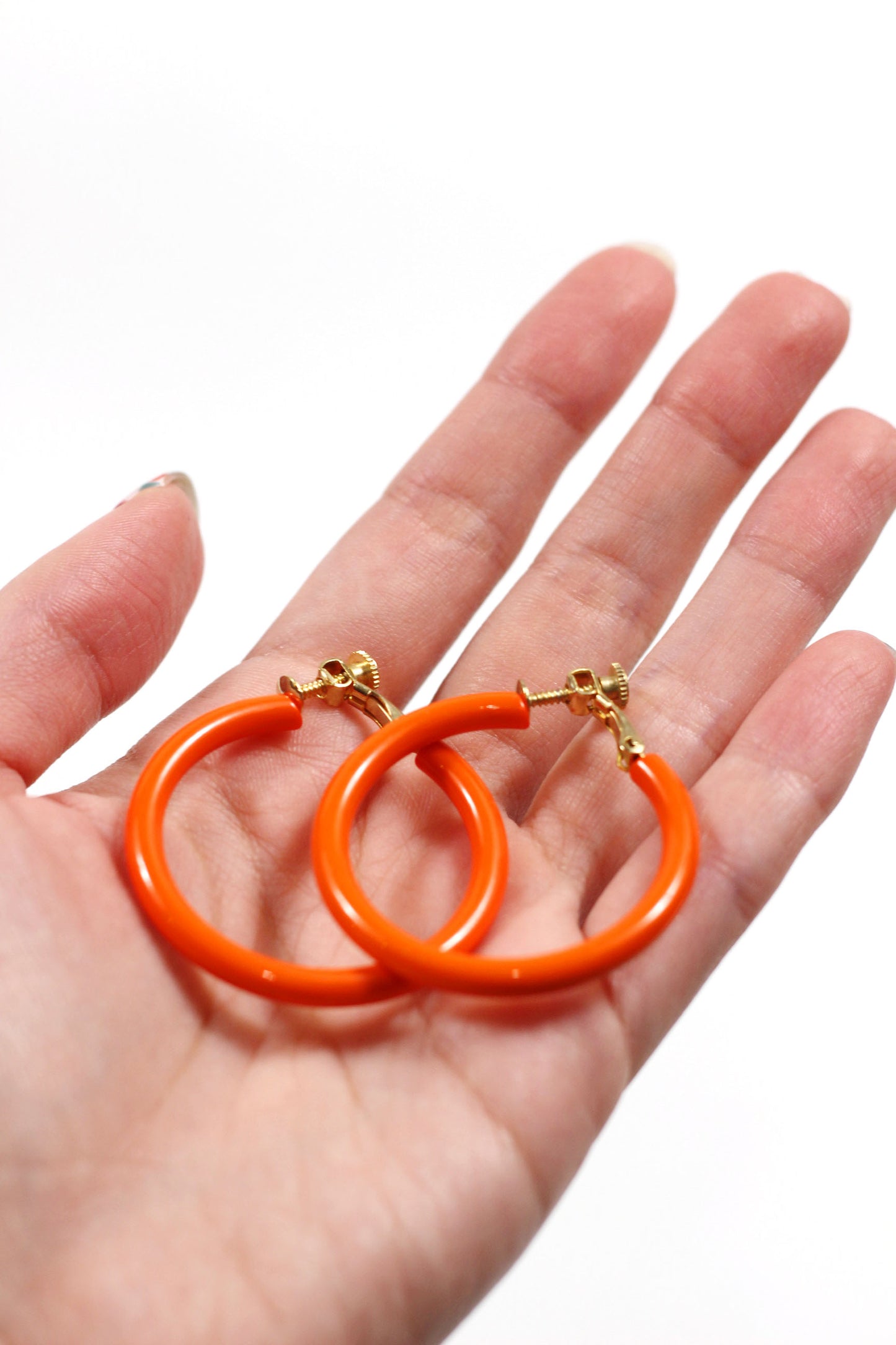 Vintage orange circle earring ブラッドオレンジの香り