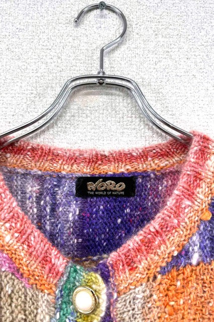 NORO hand knit patchwork cardigan