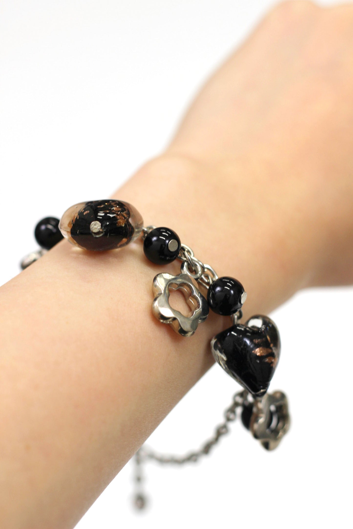 Vintage silver x black bracelet 洗練された美しさ