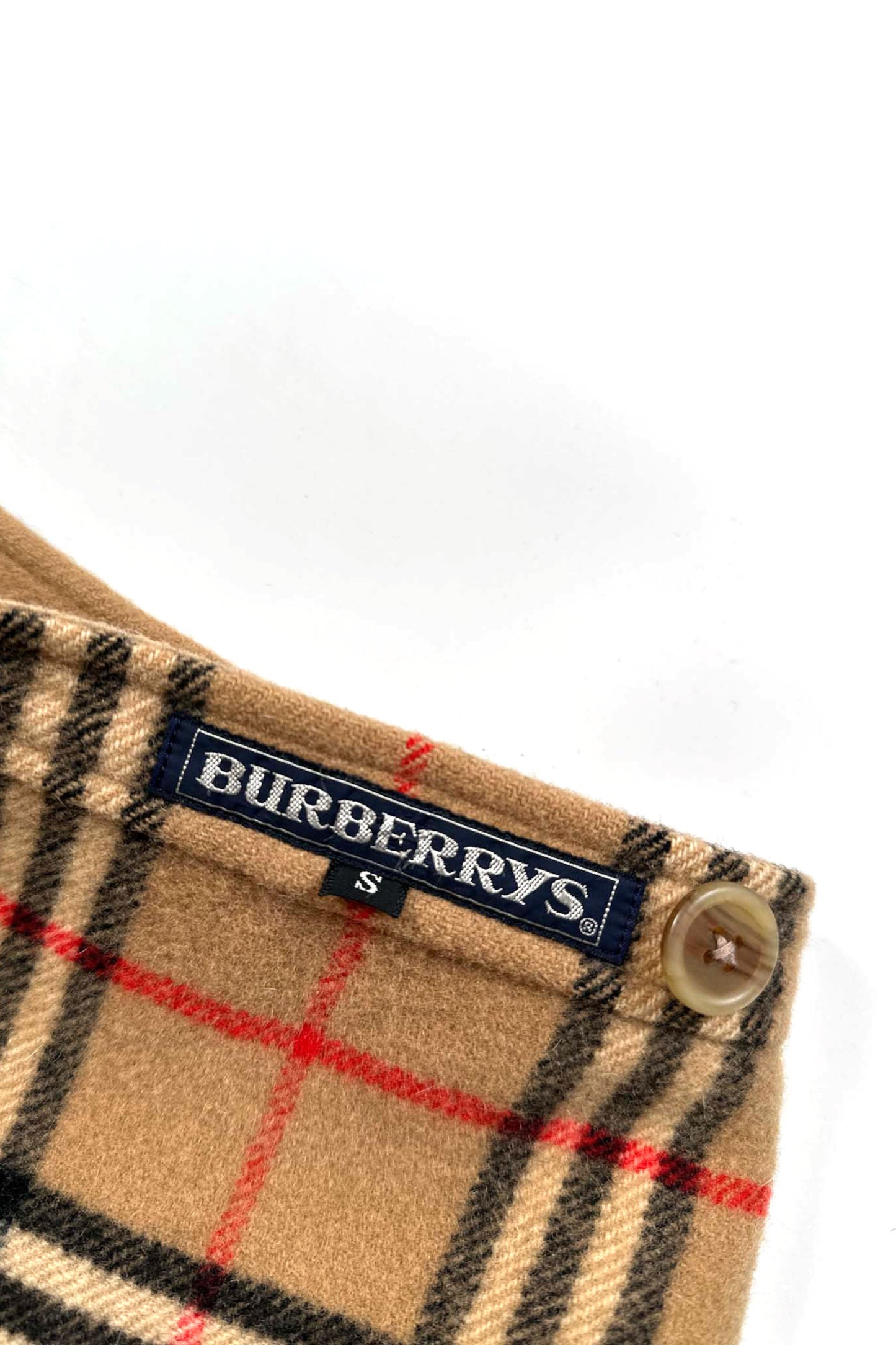90's wool check skirt