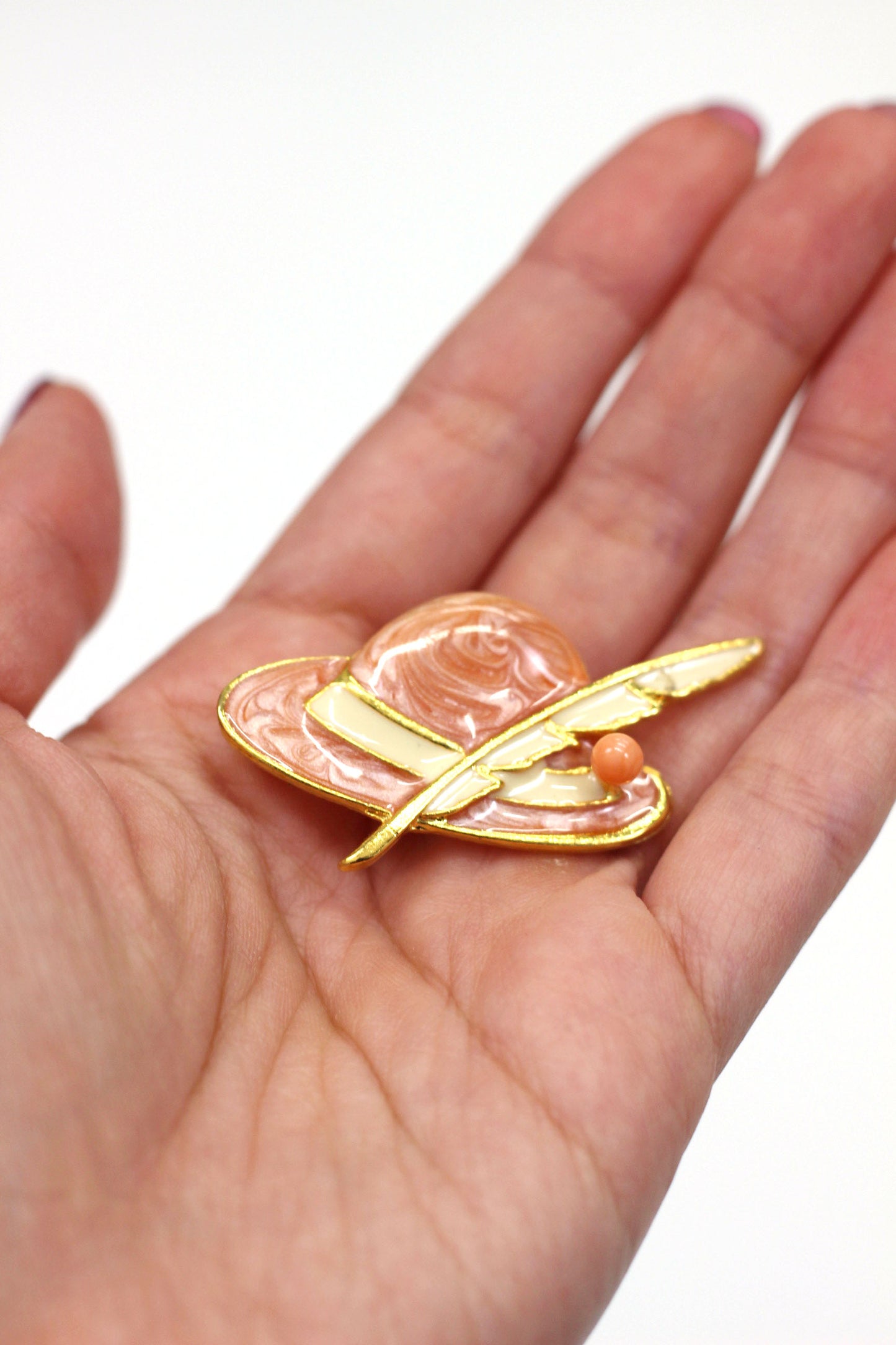 Vintage straw hat motif brooch ハウルの帽子